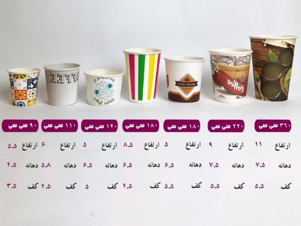 لیوان کاغذی شات دبل ۹۰ و ۱۲۰ گلاسه