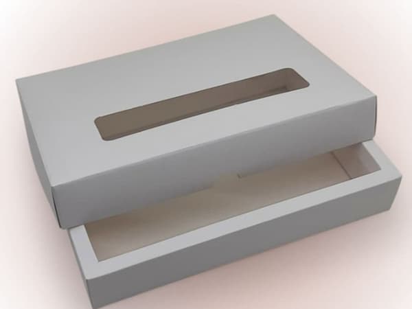تولید جعبه باقلوا مقوایی درب طلقی فلزی